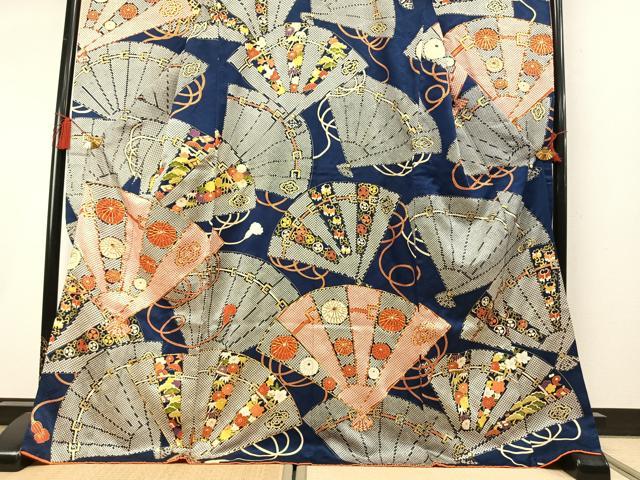 平和屋着物●豪華振袖 駒刺繍 扇面花文 金彩 正絹 逸品 AABM4114fy
