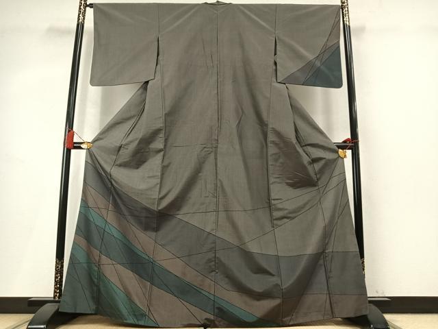 平和屋着物●本場大島紬 訪問着 抽象文様 正絹 逸品 AABM4122fy