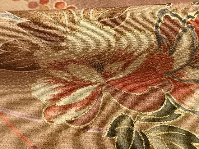 平和屋着物●訪問着 草花文 暈し染め 金彩 正絹 逸品 AABM4123fy