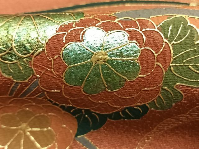 平和屋着物●訪問着 扇面花文 暈し染め 金銀彩 正絹 逸品 AABM4125fy