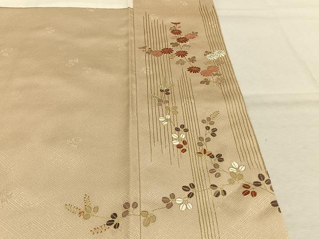 平和屋着物●訪問着 駒刺繍 草花文 金彩 正絹 逸品 AABM4135fy