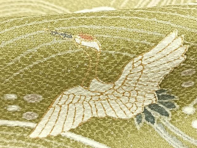 平和屋着物●訪問着 飛鶴風景松文 暈し染め 金彩 正絹 逸品 AABM4136fy