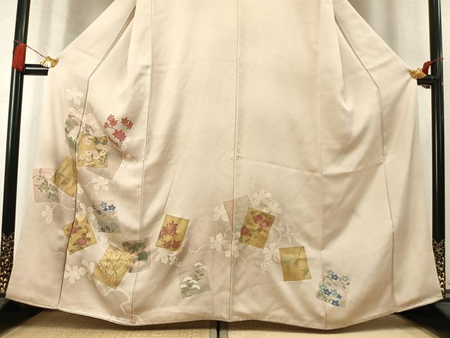 平和屋着物●訪問着 松竹梅 色紙重ね花文 暈し染め 金彩 正絹 逸品 AABM4138fy