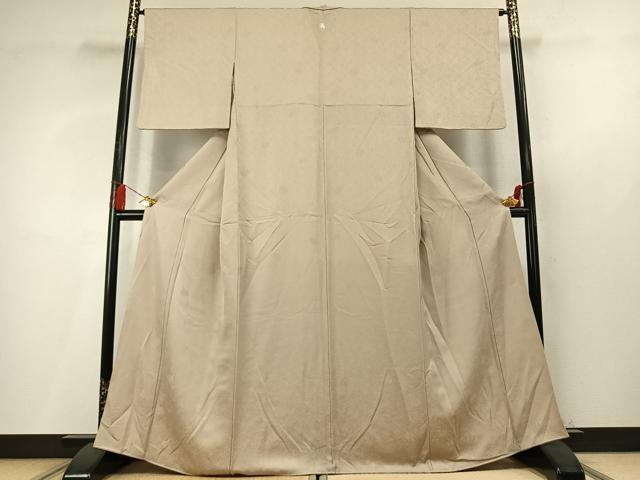 平和屋着物●上質な色無地 花唐草地紋 浅黄色 正絹 逸品 未使用 AABM4145fy