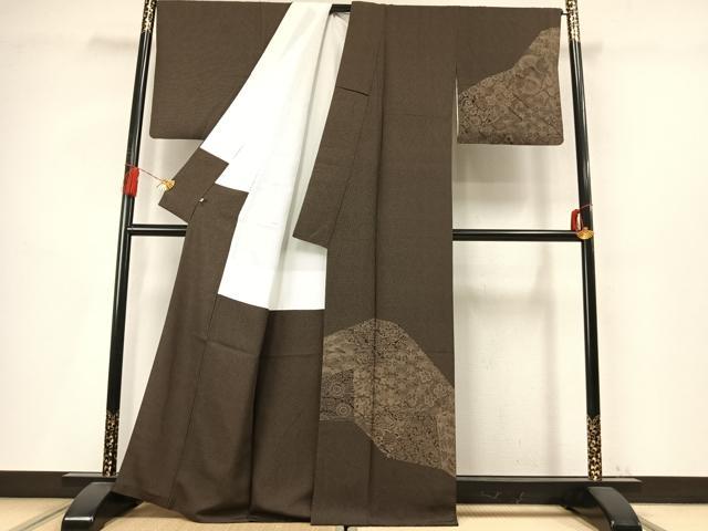 平和屋着物●江戸小紋 訪問着 切嵌花文 さが美扱い 正絹 逸品 AABM4147fy