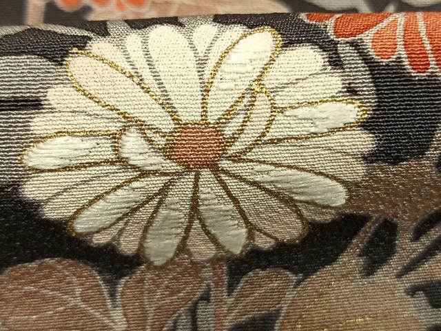 平和屋着物●訪問着 刺繍 草花文 金彩 ロング丈 正絹 逸品 AABM4169fy