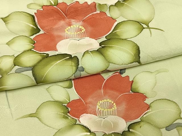 平和屋着物●訪問着 手描き 草花文 正絹 逸品 AABM4174fy