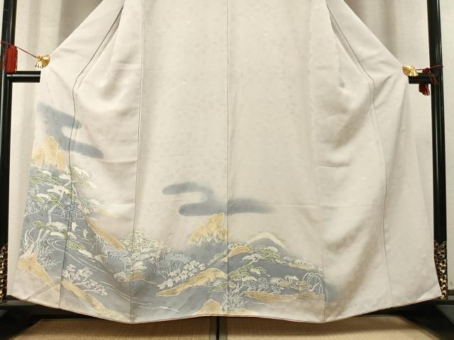 平和屋着物●訪問着 風景松文 暈し染め 正絹 逸品 AABM4175fy