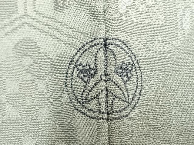 平和屋着物●上質な色無地 切嵌吉祥花地紋 薄雲鼠色 正絹 逸品 未使用 AABM4185fy