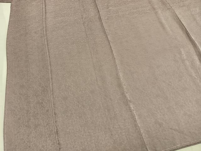 平和屋着物●上質な色無地 草花地紋 鴇鼠色 正絹 逸品 未使用 AABM4188fy