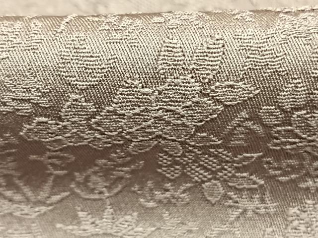 平和屋着物●上質な色無地 草花地紋 鴇鼠色 正絹 逸品 未使用 AABM4188fy