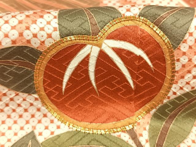 平和屋着物●十日町老舗ブランド 吉澤友禅 吾妻徳穂 訪問着 駒刺繍 流水花蝶文 金彩 正絹 逸品 AABM4189fy
