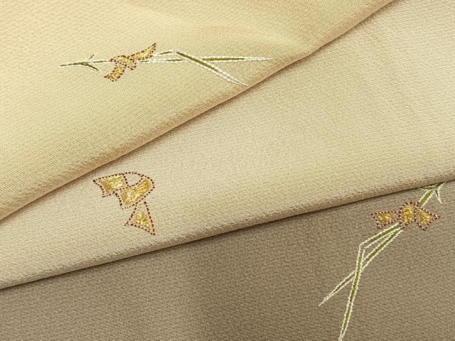平和屋着物●訪問着 総刺繍 松葉 暈し染め 金糸 正絹 逸品 AABM4200fy