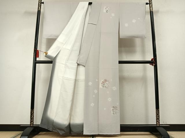 平和屋着物●絞芸師 中村雄二 訪問着 色紙花文 丹後ちりめん 反端付き 正絹 逸品 AABM4202fy