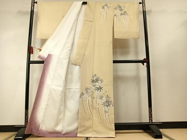 平和屋着物●訪問着 草花文 金彩 洗える着物 AABM4210fy