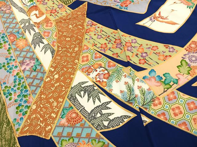 平和屋着物●豪華振袖 駒刺繍 松竹梅 飛鶴熨斗花文 金彩 正絹 逸品 AABM4233fy