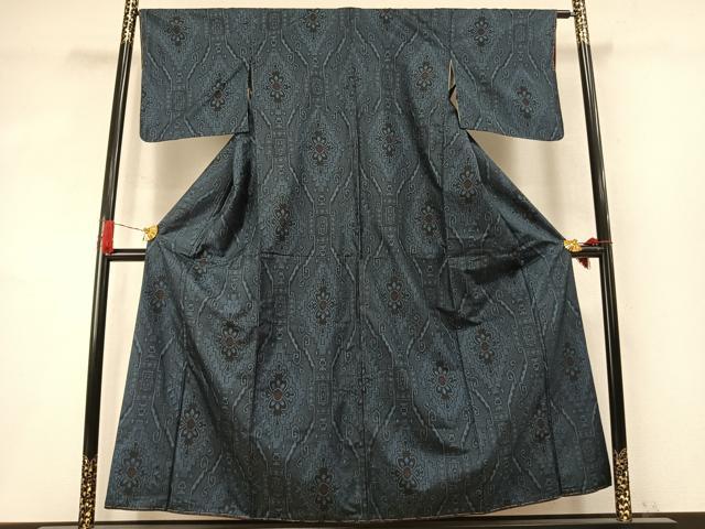 平和屋着物●本場大島紬 割り込み絣 吉祥文 正絹 逸品 AABM4240fy