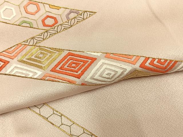 平和屋着物●訪問着 駒刺繍 総刺繍 吉祥文 正絹 逸品 AABM4243fy