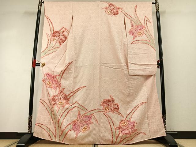 平和屋着物●豪華振袖 総絞り 草花文 正絹 逸品 AABM4254fy