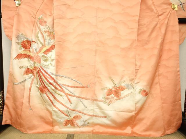 平和屋着物●豪華振袖 総刺繍 鳳凰花文 金銀糸 正絹 逸品 AABM4283ck