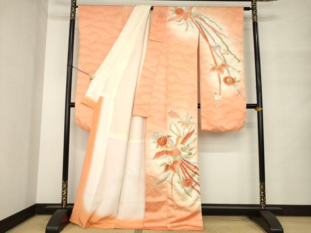 平和屋着物●豪華振袖 総刺繍 鳳凰花文 金銀糸 正絹 逸品 AABM4283ck