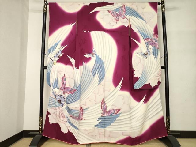平和屋着物●豪華振袖 花蝶文 金彩 正絹 逸品 AABM4285ck