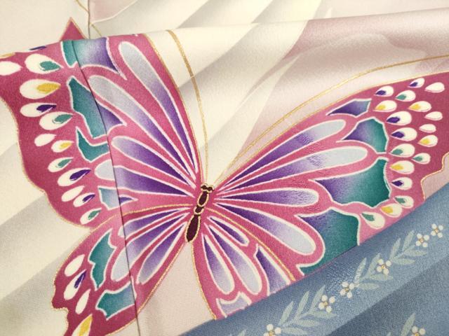 平和屋着物●豪華振袖 花蝶文 金彩 正絹 逸品 AABM4285ck