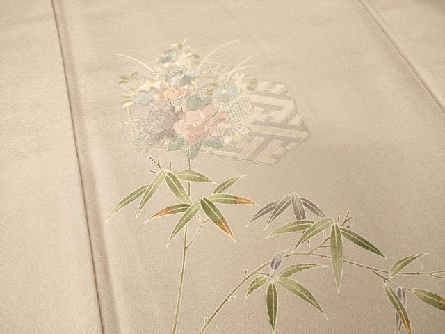 平和屋着物●中国三大刺繍 汕頭刺繍 スワトウ刺繍 訪問着 亀甲花文 暈し染め 正絹 逸品 AABM4291ck