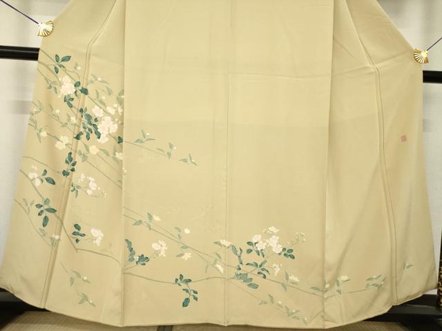 平和屋着物●京加賀糸目友禅作家 山崎巌 訪問着 枝花文 正絹 逸品 AABM4292ck