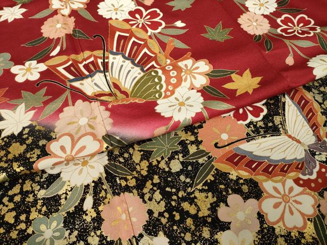 平和屋着物●豪華振袖 駒刺繍 花蝶文 鈴乃屋扱い 正絹 逸品 AABM4306ck