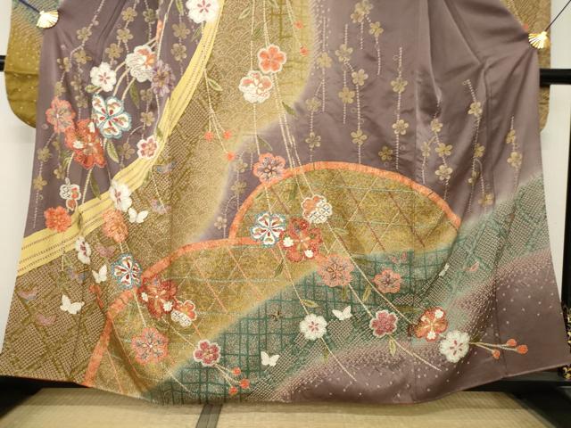 平和屋着物●豪華振袖 絞り 花籬文 正絹 逸品 AABM4308ck