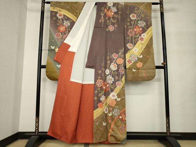 平和屋着物●豪華振袖 絞り 花籬文 正絹 逸品 AABM4308ck