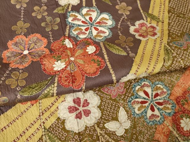 平和屋着物●豪華振袖 絞り 花籬文 正絹 逸品 AABM4308ck