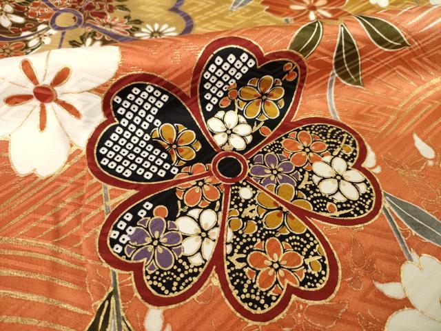 平和屋着物●豪華振袖 駒刺繍 舞花文 暈し染め 金彩 正絹 逸品 AABM4309ck