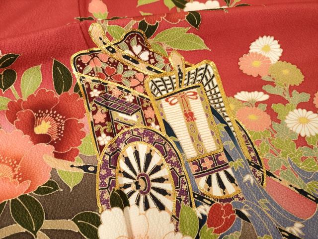 平和屋着物●豪華振袖 御所車花文 鈴乃屋扱い 正絹 逸品 AABM4314ck