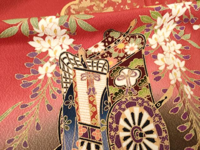 平和屋着物●豪華振袖 御所車花文 鈴乃屋扱い 正絹 逸品 AABM4314ck