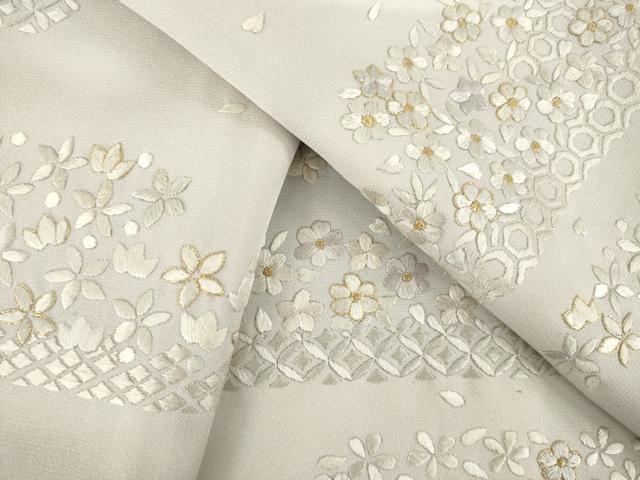 平和屋着物●訪問着 総手刺繍 エ霞花文 暈し染め 正絹 逸品 AABM4330ck