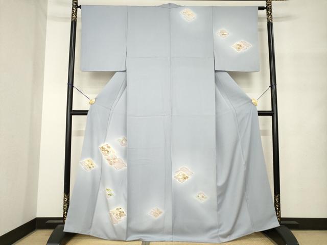 平和屋着物●創業460年・千總 訪問着 松皮菱花文 暈し染め 金彩 反端付き 正絹 逸品 AABM4331ck