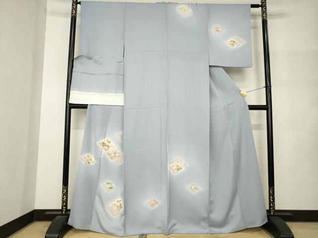 平和屋着物●創業460年・千總 訪問着 松皮菱花文 暈し染め 金彩 反端付き 正絹 逸品 AABM4331ck