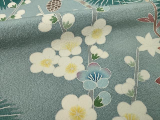 平和屋着物●本加賀友禅作家 金丸充夫 訪問着 松 梅 桐 正絹 逸品 未使用 AABM4347ck