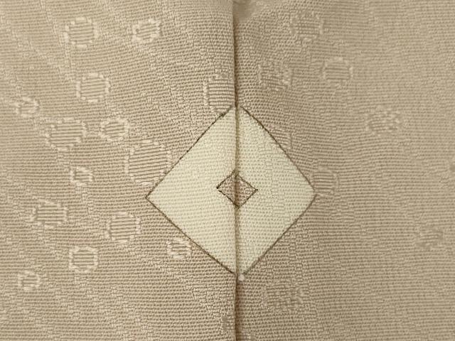 平和屋着物●上質な色無地 草花地紋 白茶色 正絹 逸品 AABM4352ck
