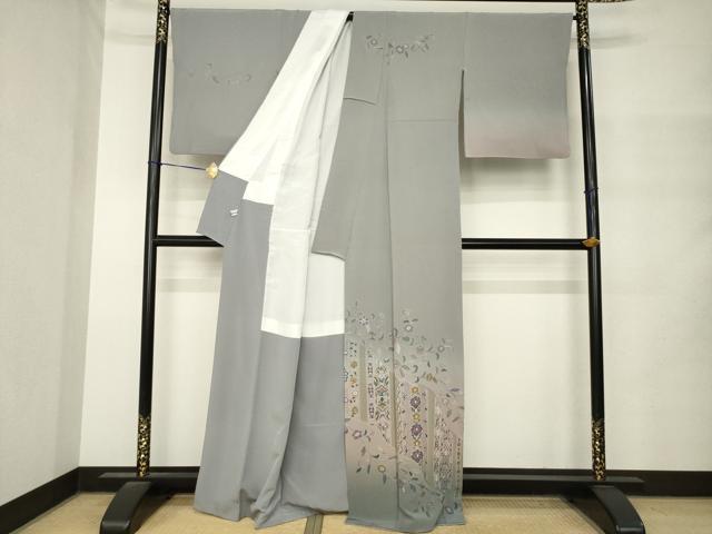 平和屋着物●中国三大刺繍 スワトウ刺繍 汕頭刺繍 総刺繍 訪問着 更紗花文 暈し染め 正絹 逸品 AABM4354ck
