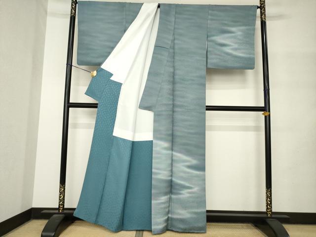 平和屋着物●染色工芸作家 本郷葵虹 訪問着 霞文 暈し染め 正絹 逸品 AABM4367ck