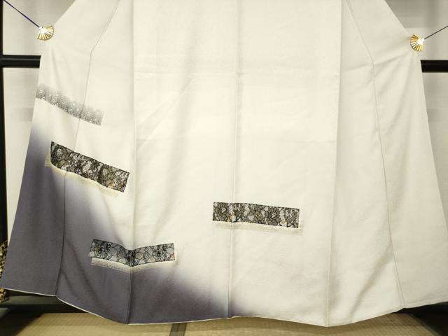平和屋着物●訪問着 レース 花唐草文 暈し染め 金糸 金彩 正絹 逸品 AABM4368ck