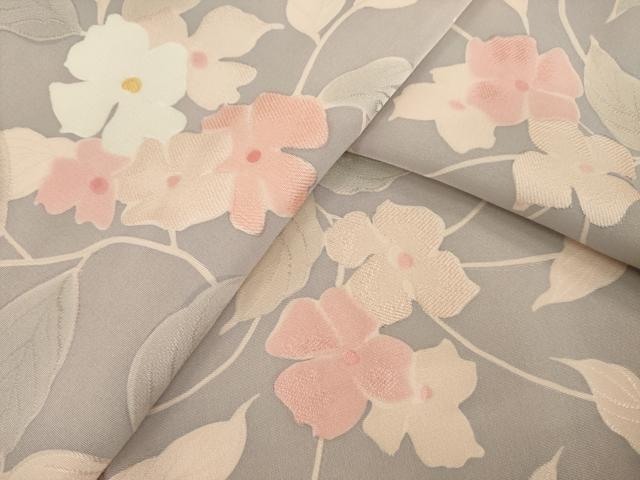 平和屋着物●上質な小紋 地紋起こし 花蔦草文 正絹 逸品 未使用 AABM4370ck
