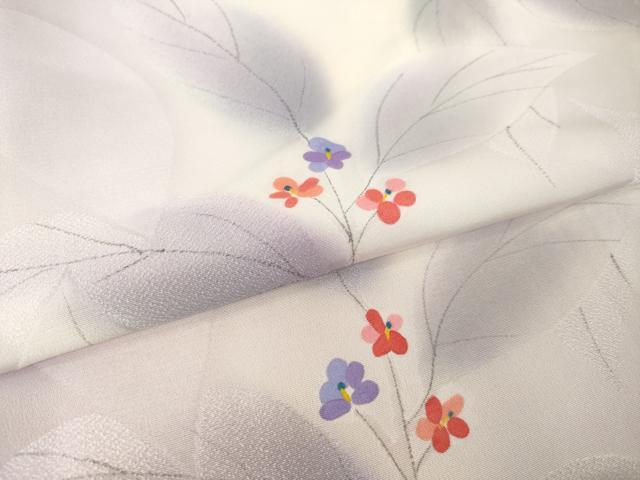平和屋着物●上質な小紋 絞り 地紋起こし 草花文 正絹 逸品 未使用 AABM4377ck