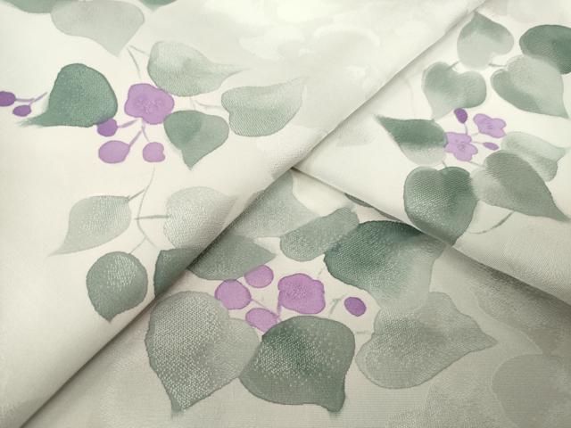 平和屋着物●上質な小紋 草花文 地紋起こし 正絹 逸品 AABM4378ck