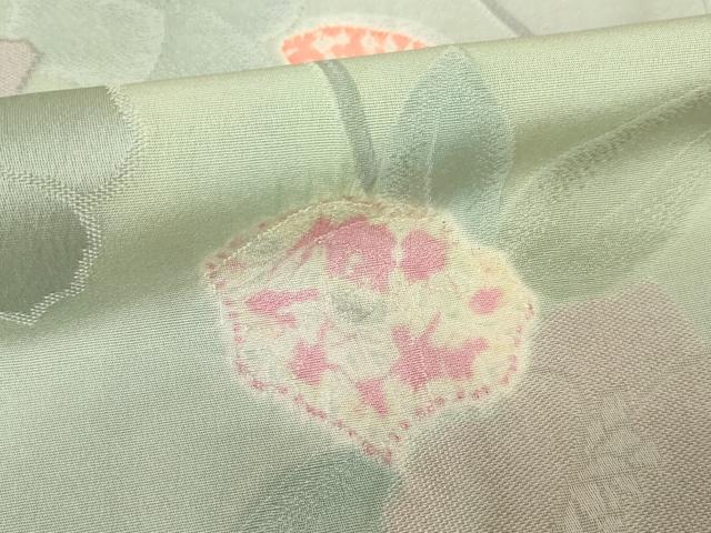 平和屋着物●上質な小紋 地紋起こし 花丸文 正絹 逸品 AABM4380ck
