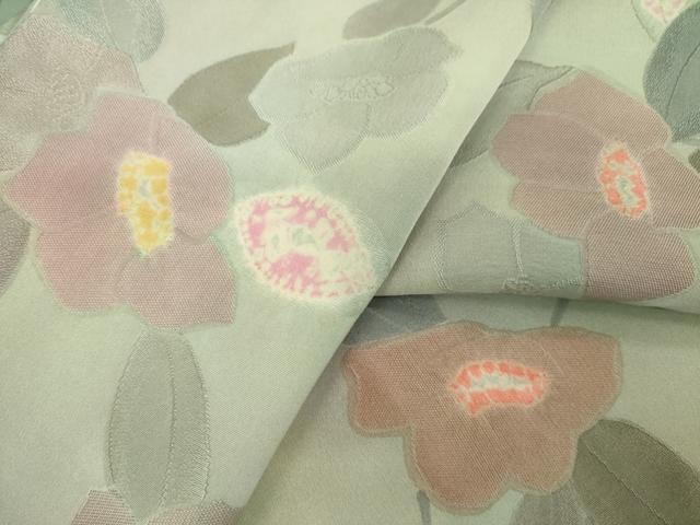 平和屋着物●上質な小紋 地紋起こし 花丸文 正絹 逸品 AABM4380ck