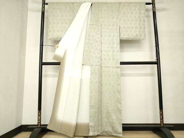 平和屋着物●名門 藤娘きぬたや・杢目絞り 小紋 正絹 逸品 未使用 AABM4391ck